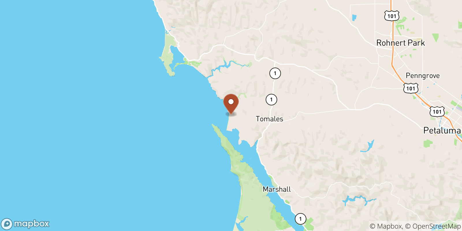 Dillon Beach sea temperature map