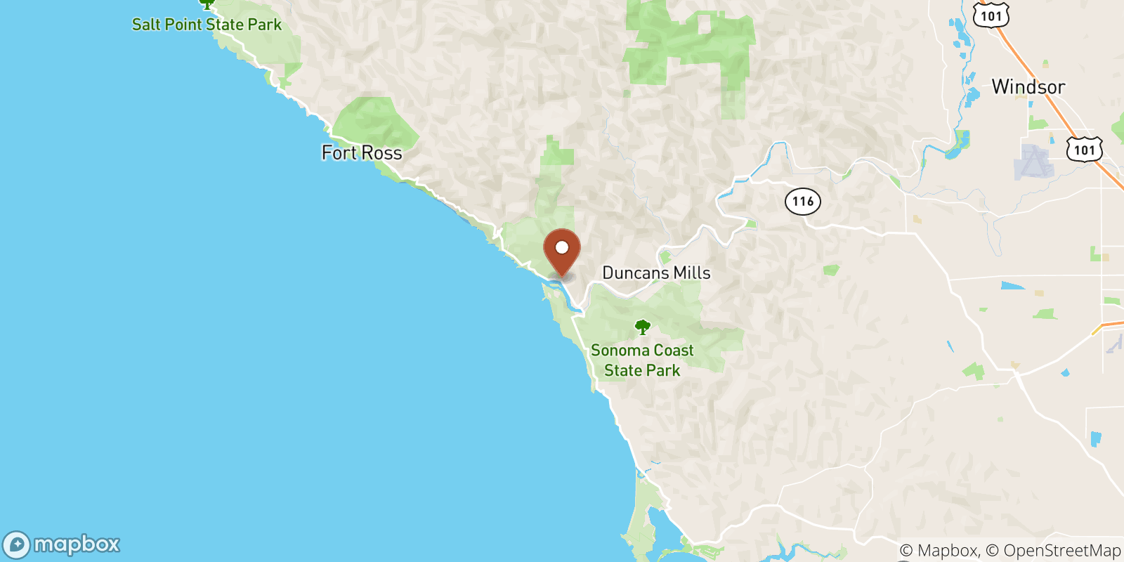 Jenner sea temperature map