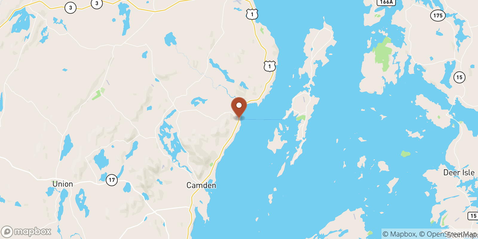 Lincolnville sea temperature map