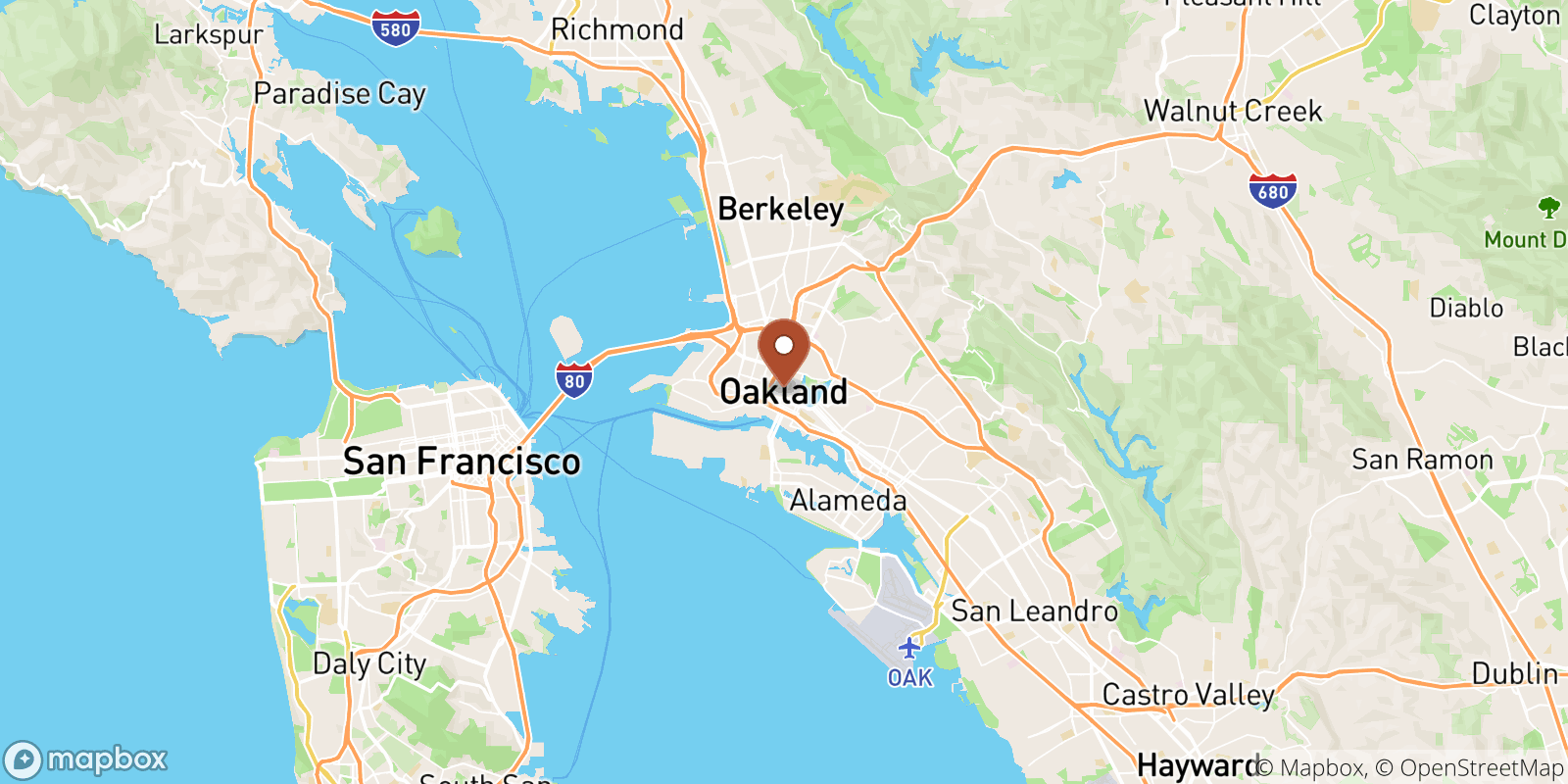 Oakland sea temperature map
