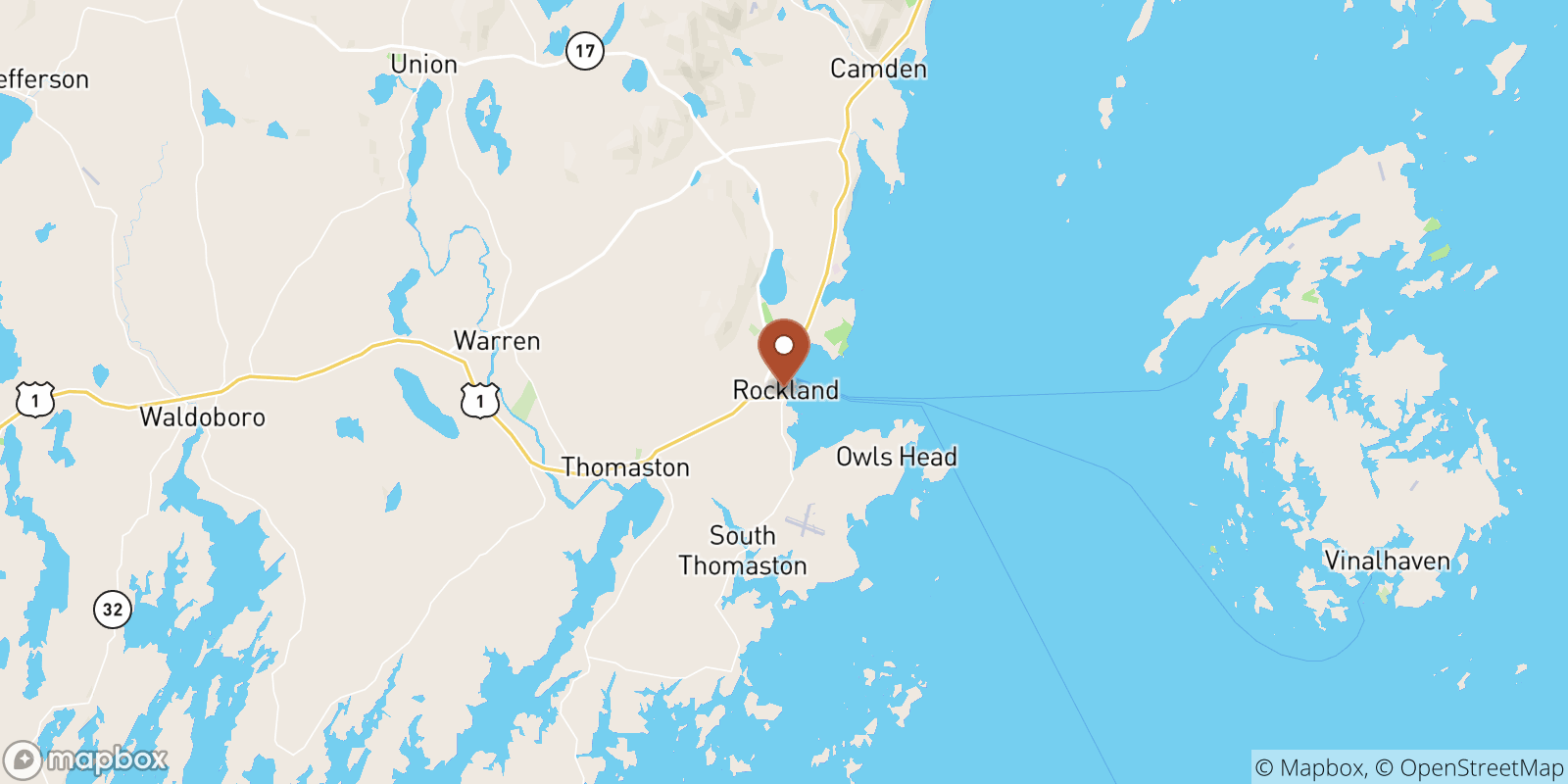 Rockland sea temperature map
