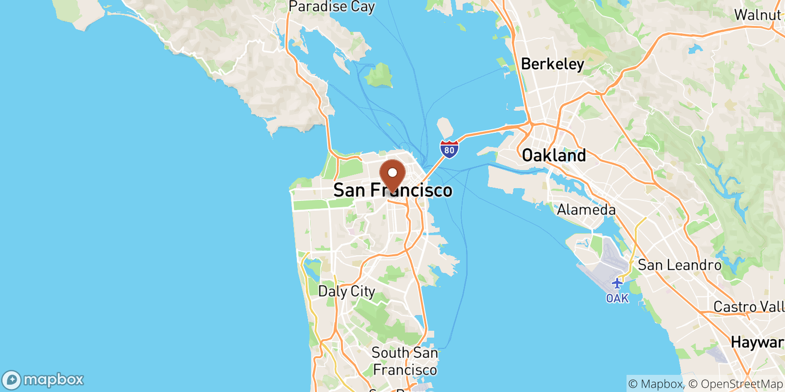San Francisco sea temperature map