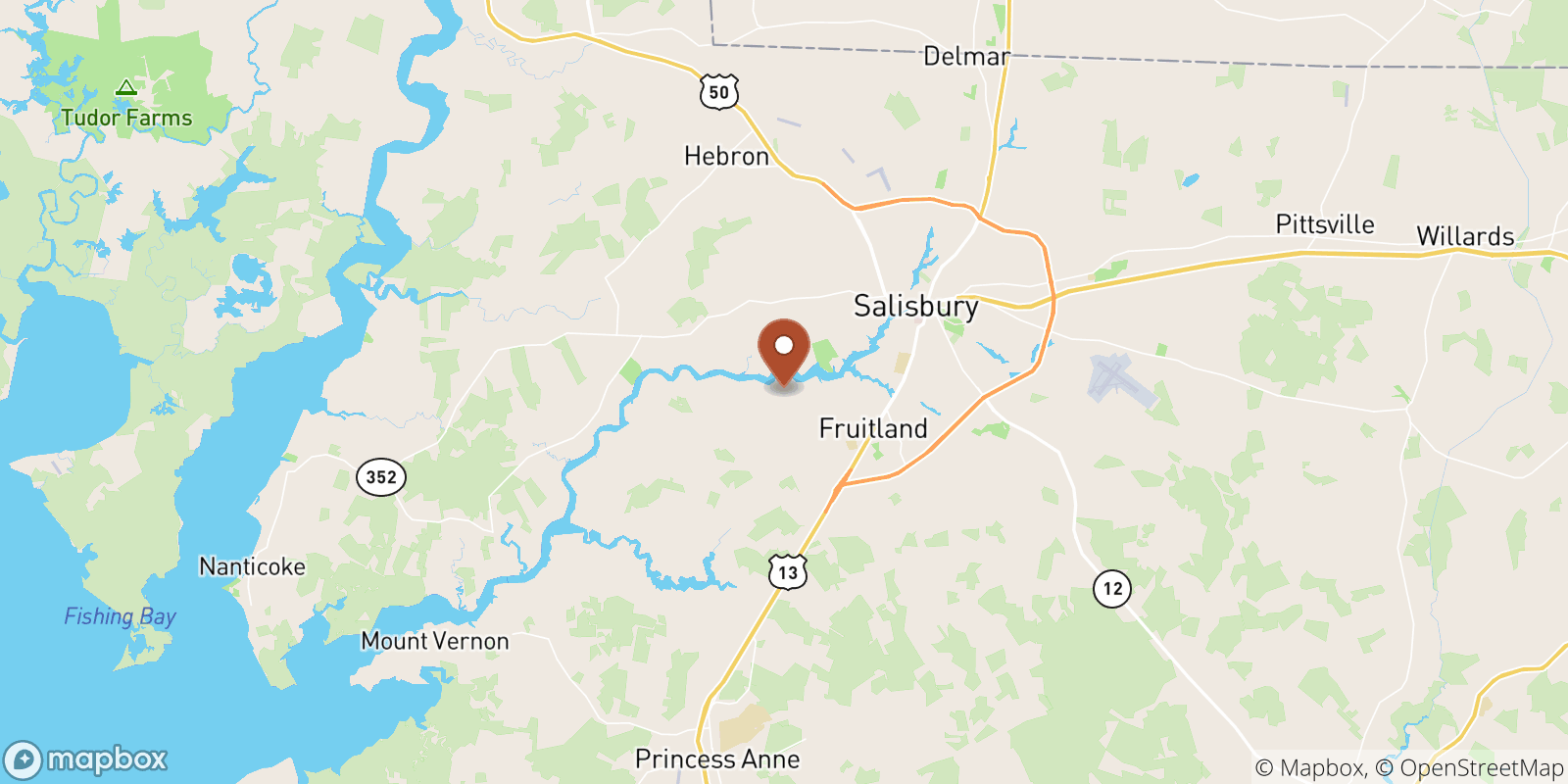 Sandy Point sea temperature map