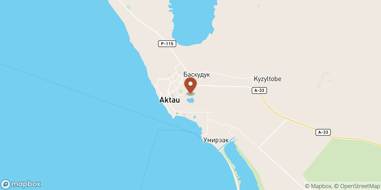 Aktau sea temperature map