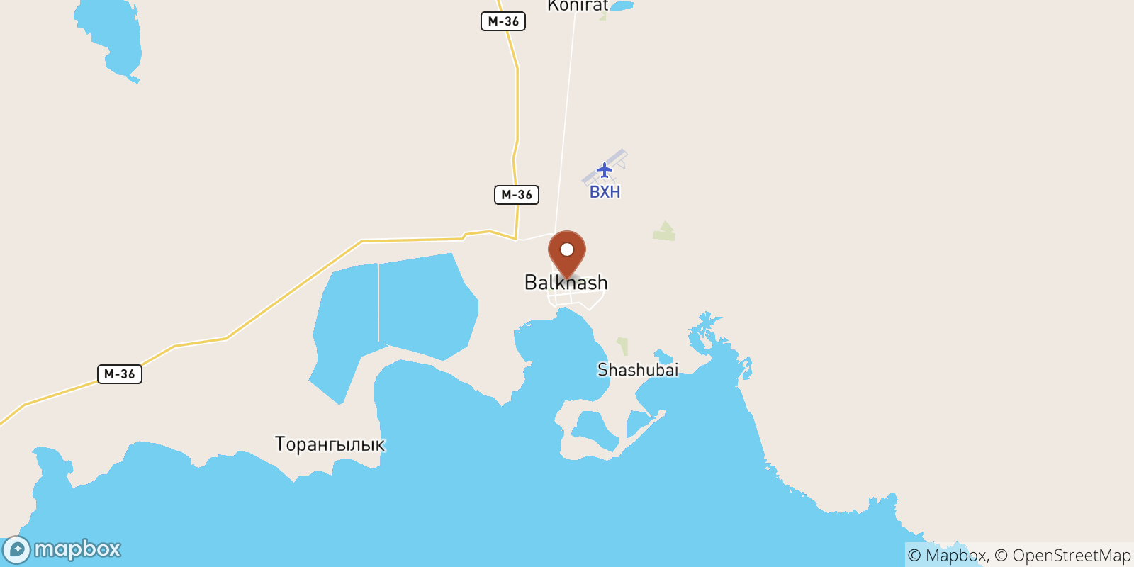 Balkhash sea temperature map