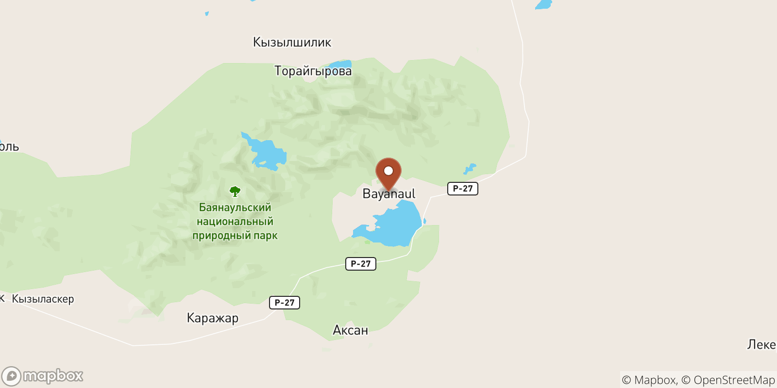 Bayanaul sea temperature map