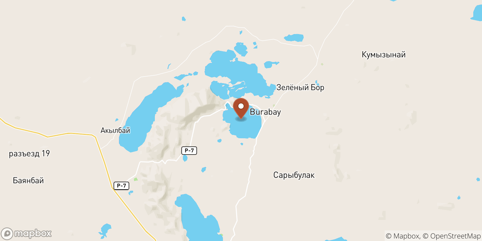 Borovoe lake sea temperature map