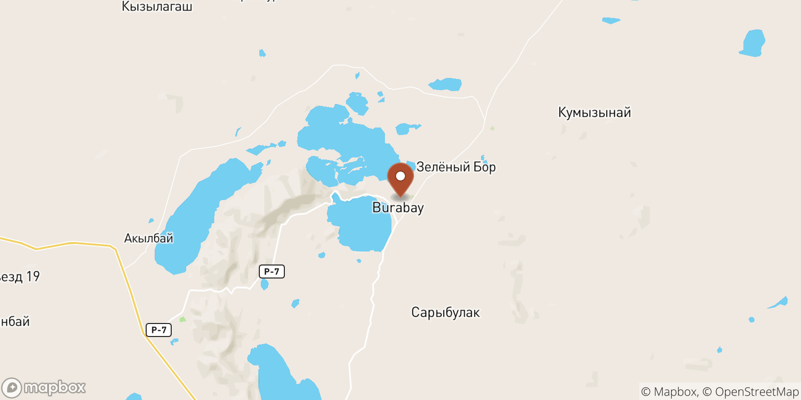 Burabay sea temperature map