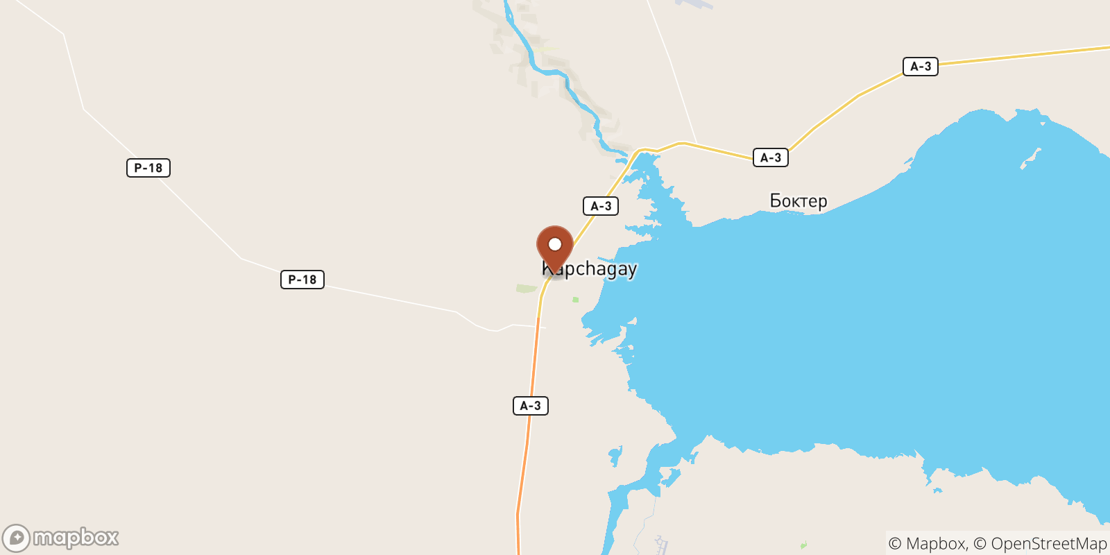 Kapchagay sea temperature map