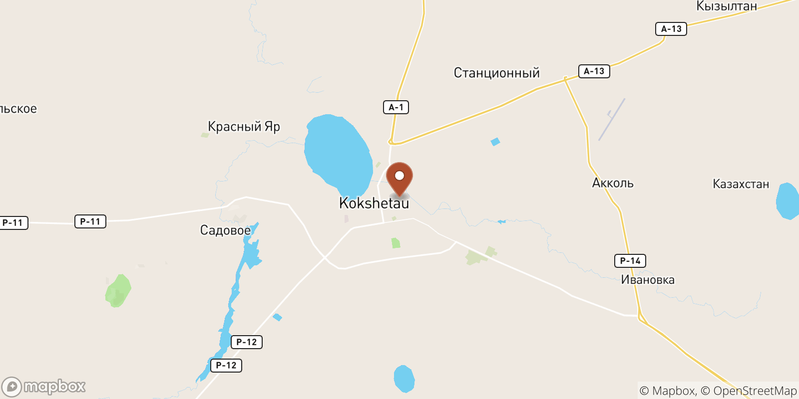 Kokshetau sea temperature map