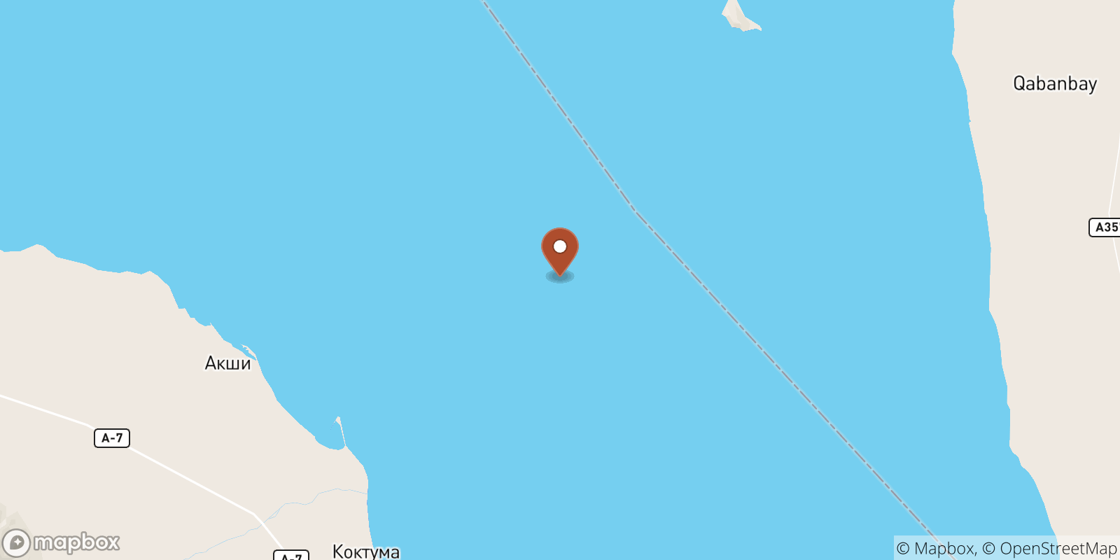 Lake Alakol sea temperature map