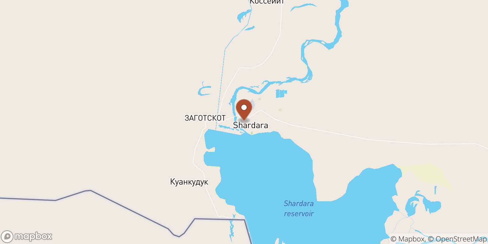 Shardara sea temperature map