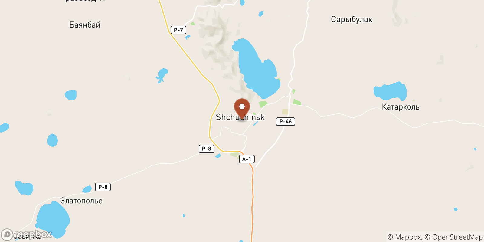 Shchuchinsk sea temperature map