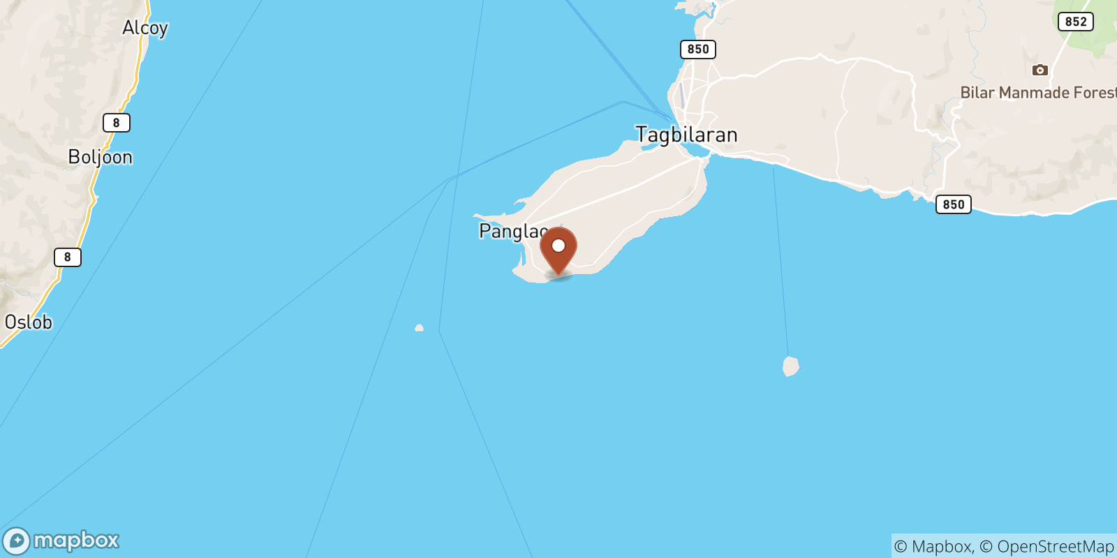 Alona Beach sea temperature map