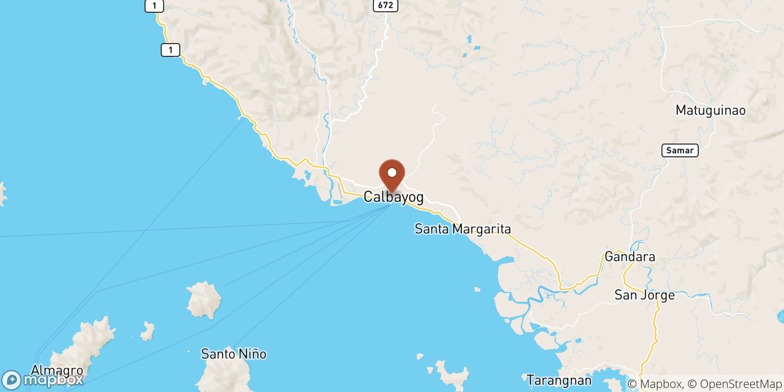 Calbayog City sea temperature map