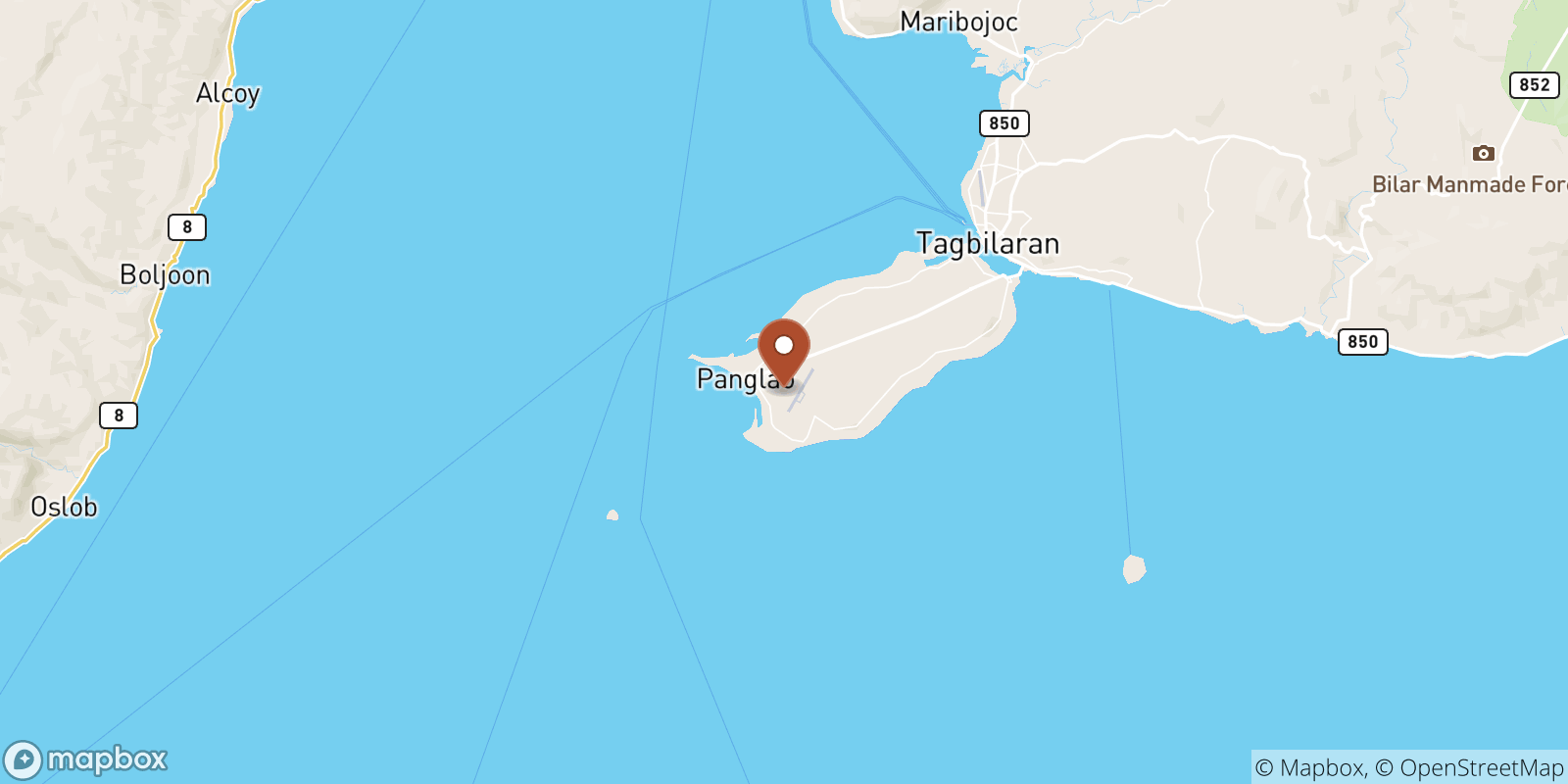 Panglao sea temperature map