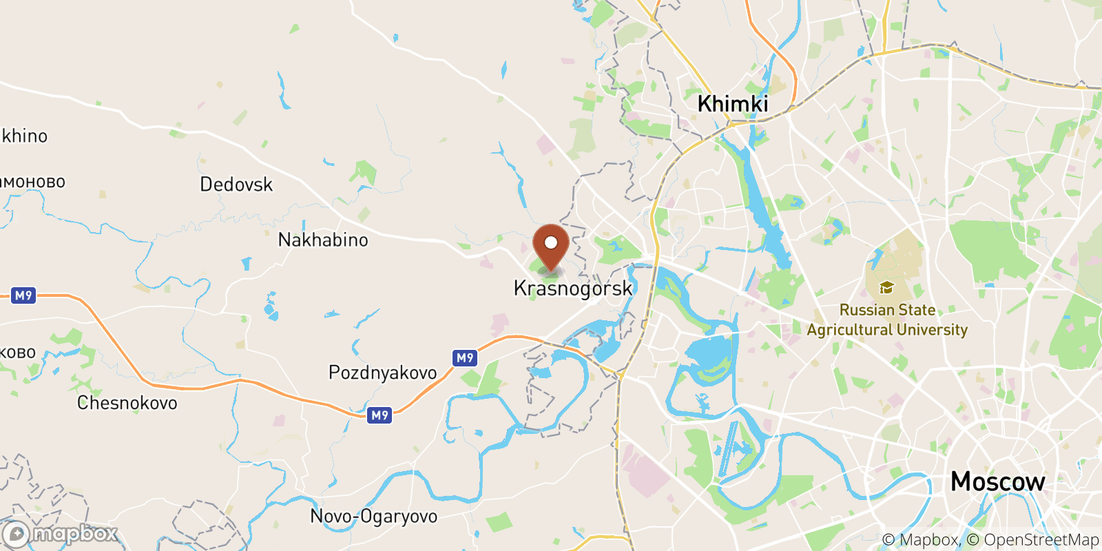 Krasnogorsk sea temperature map