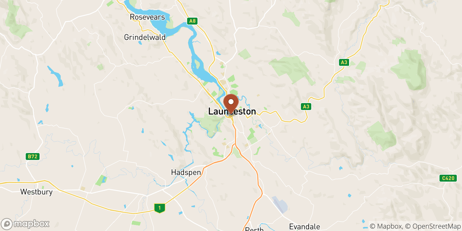 Launceston sea temperature map