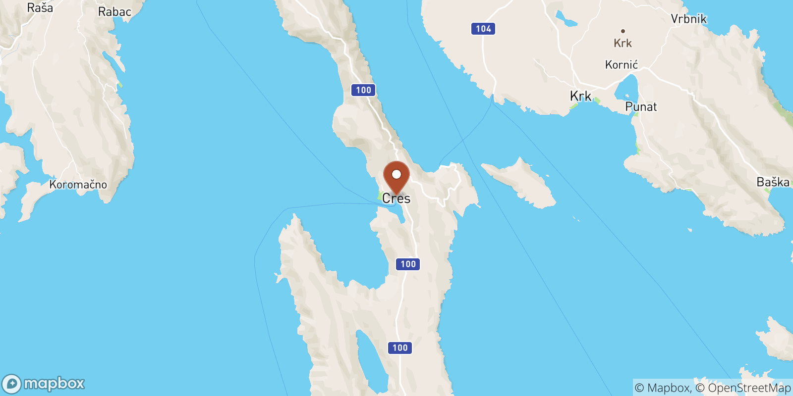 Cres sea temperature map