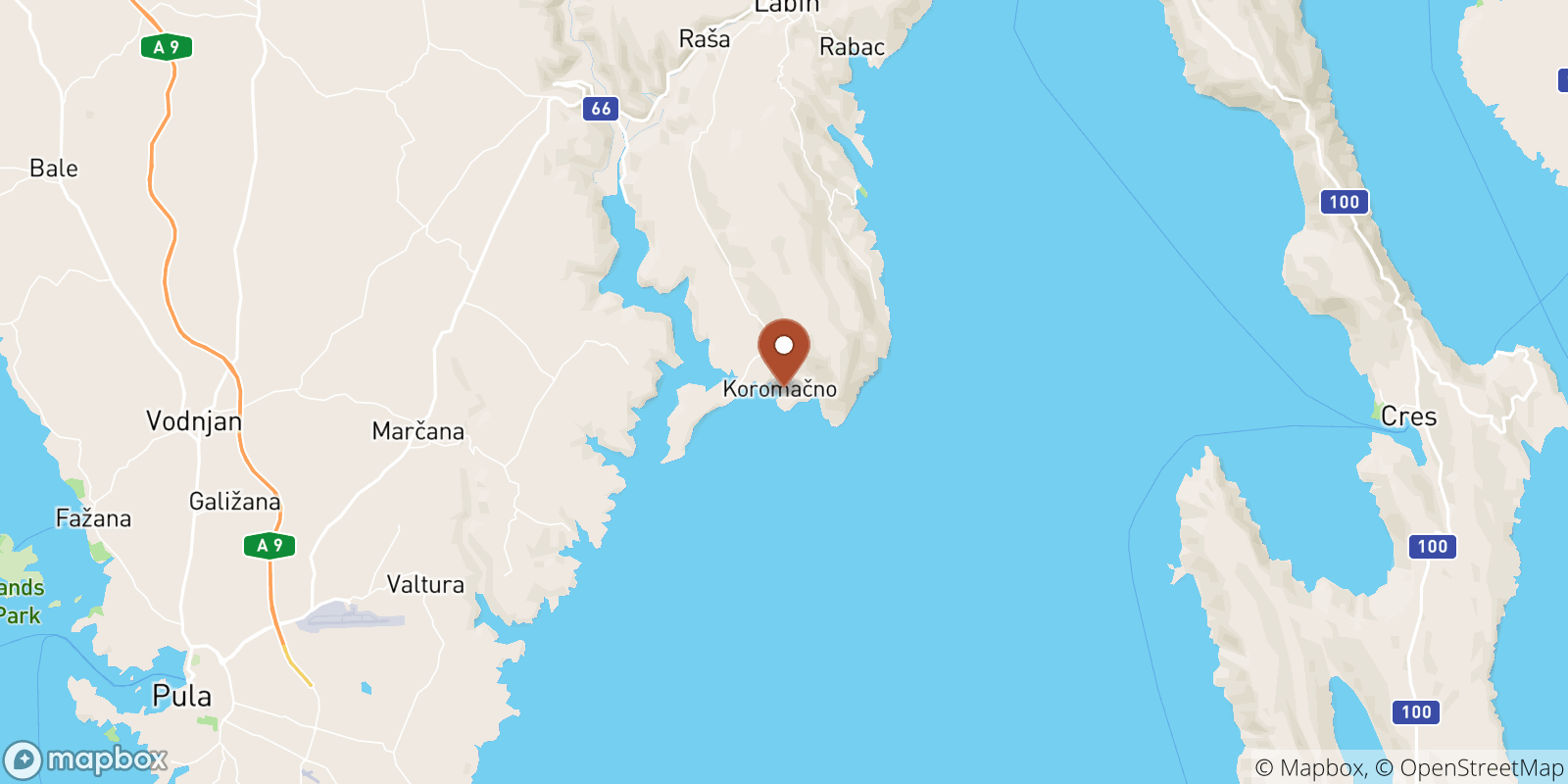 Koromacno sea temperature map