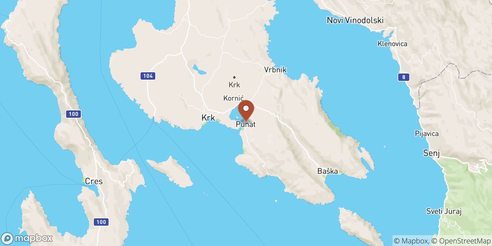 Punat sea temperature map