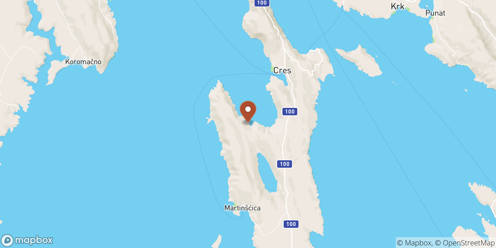 Valun sea temperature map