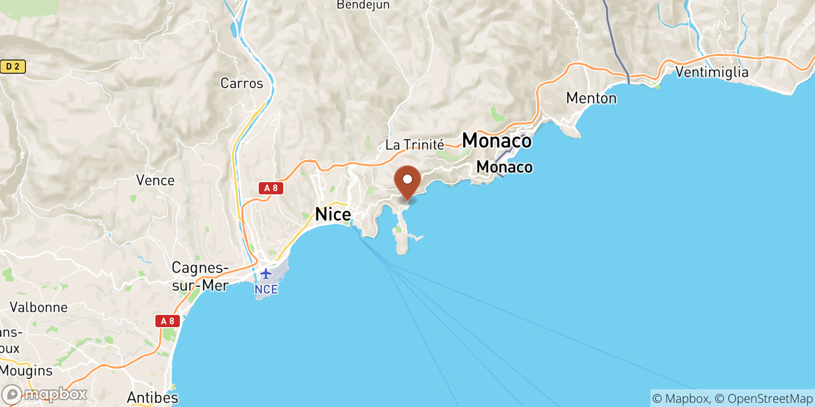 Beaulieu-sur-Mer sea temperature map