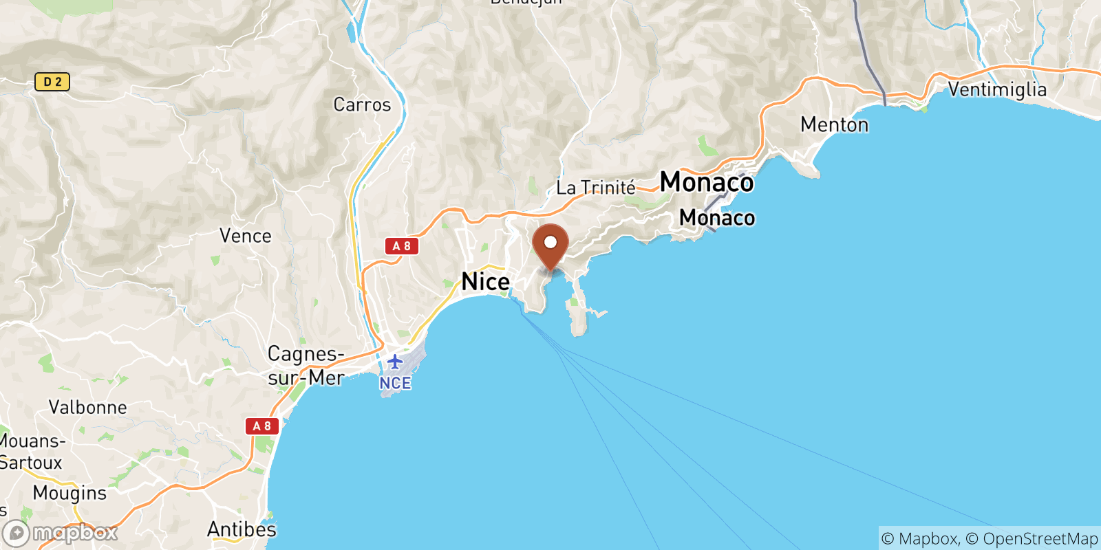 Villefranche-sur-Mer sea temperature map