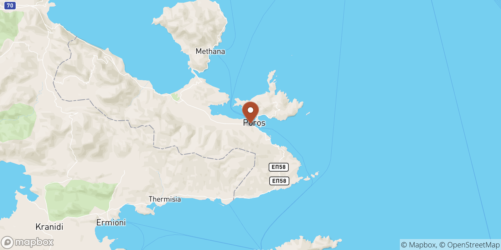 Galatas sea temperature map