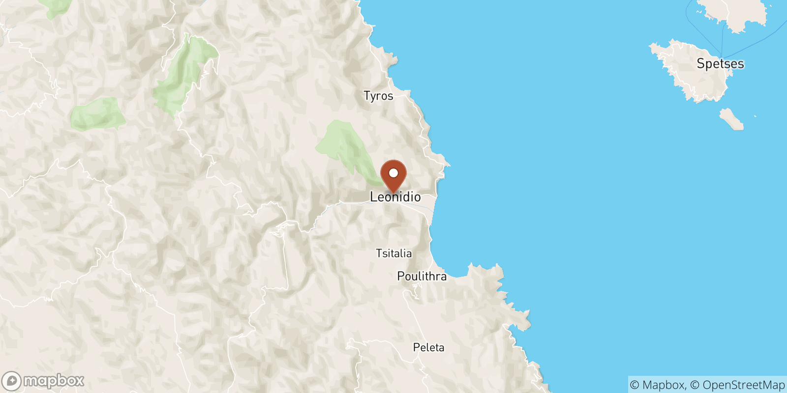 Leonidio sea temperature map