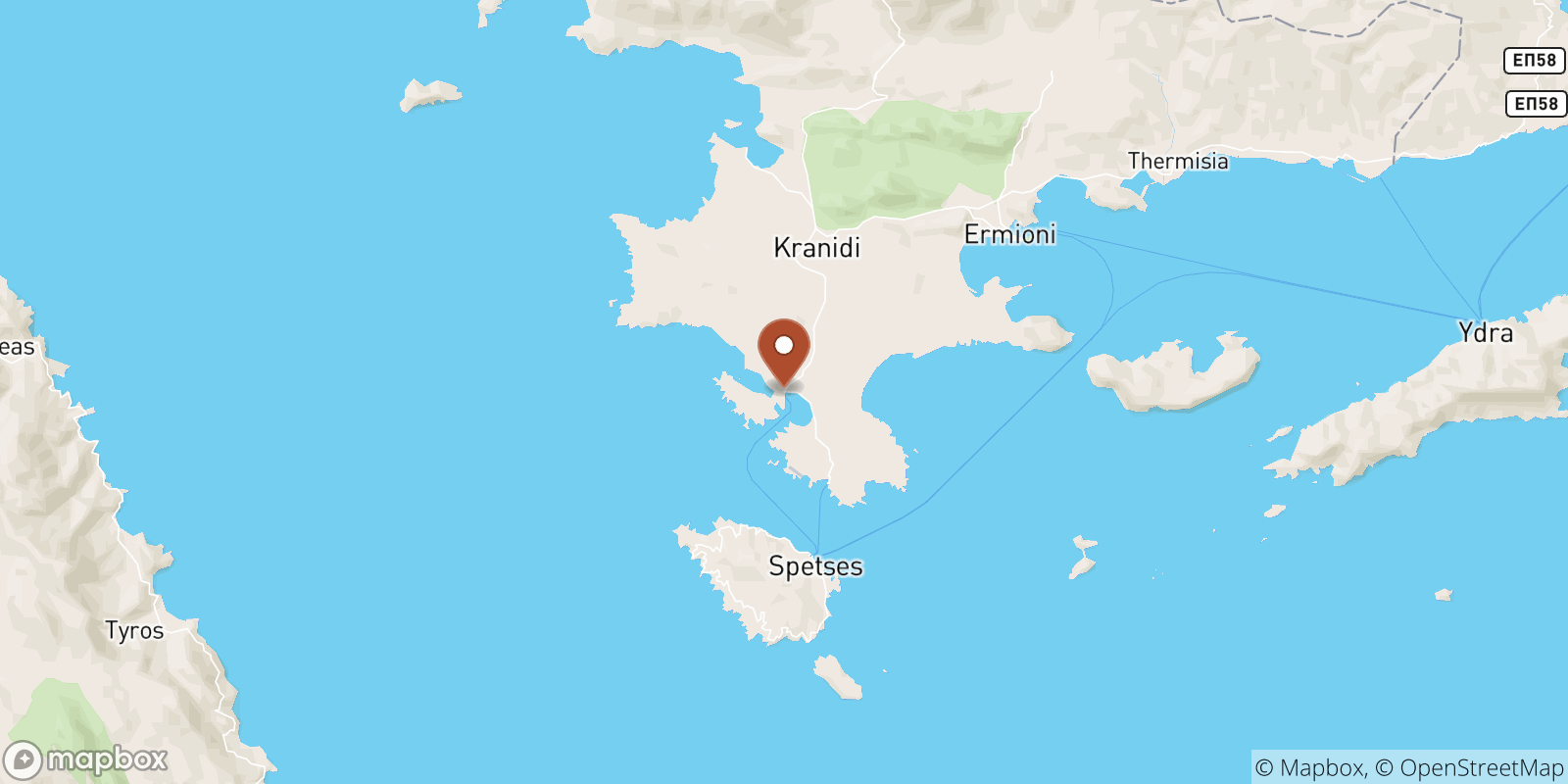 Porto Heli sea temperature map