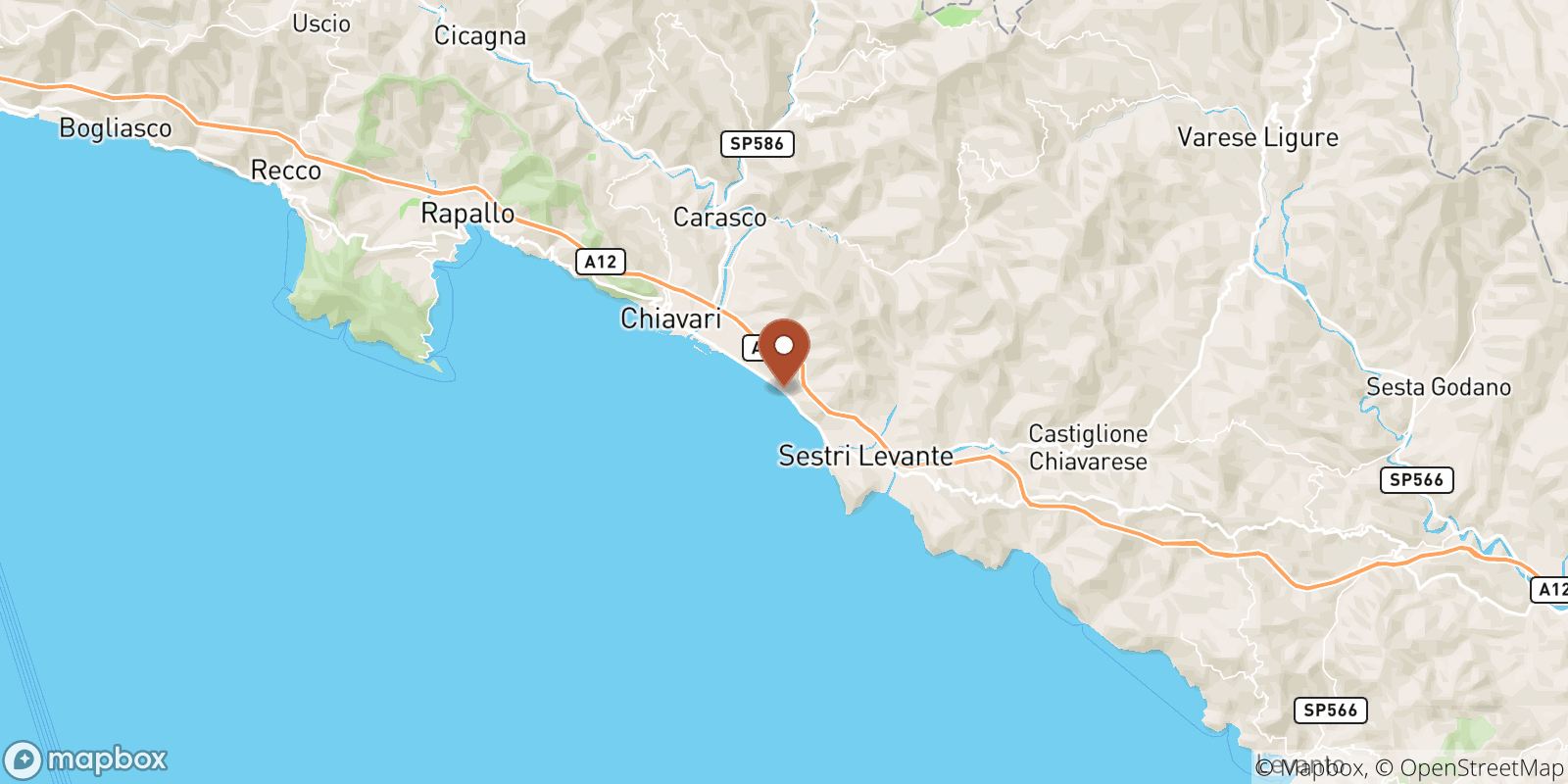 Cavi di Lavagna sea temperature map