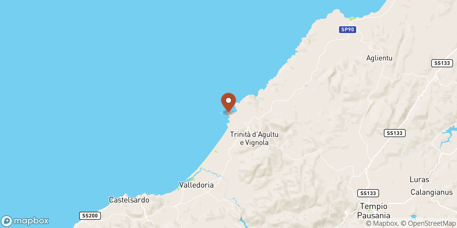 Isola Rossa sea temperature map