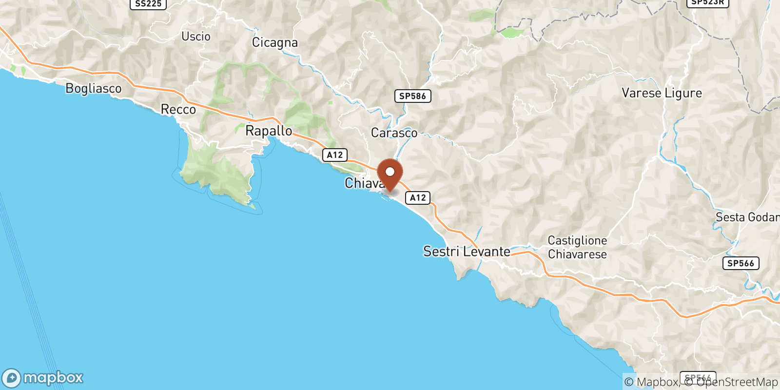 Lavagna sea temperature map