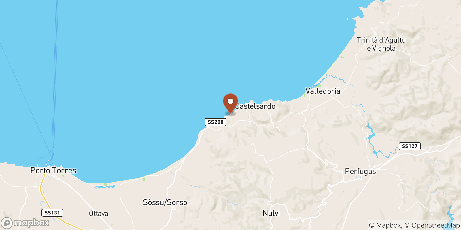 Lu Bagnu sea temperature map