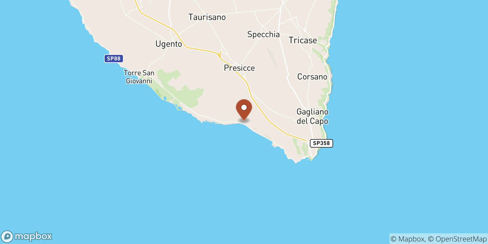 Marina di Pescoluse sea temperature map