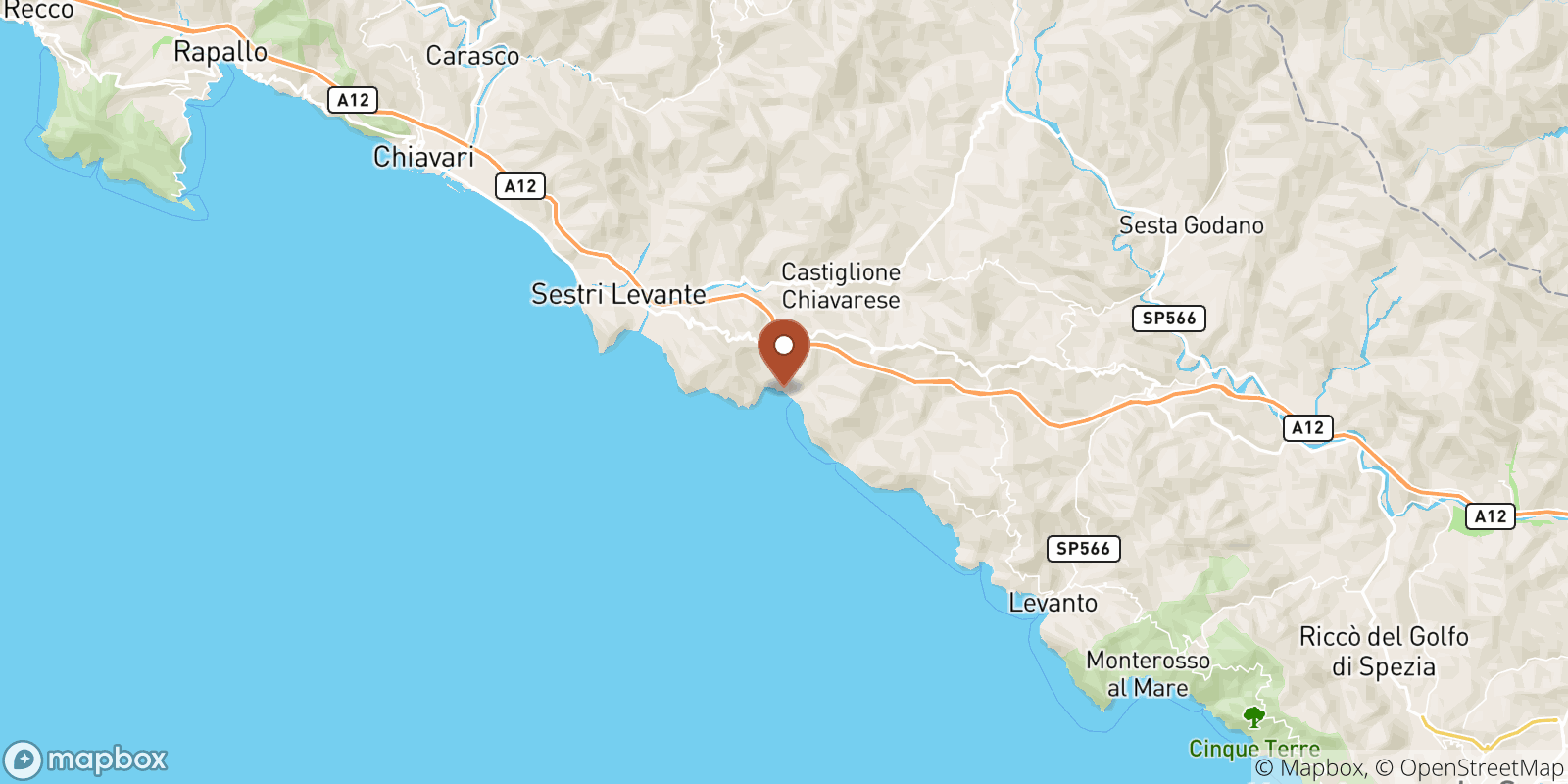 Moneglia sea temperature map