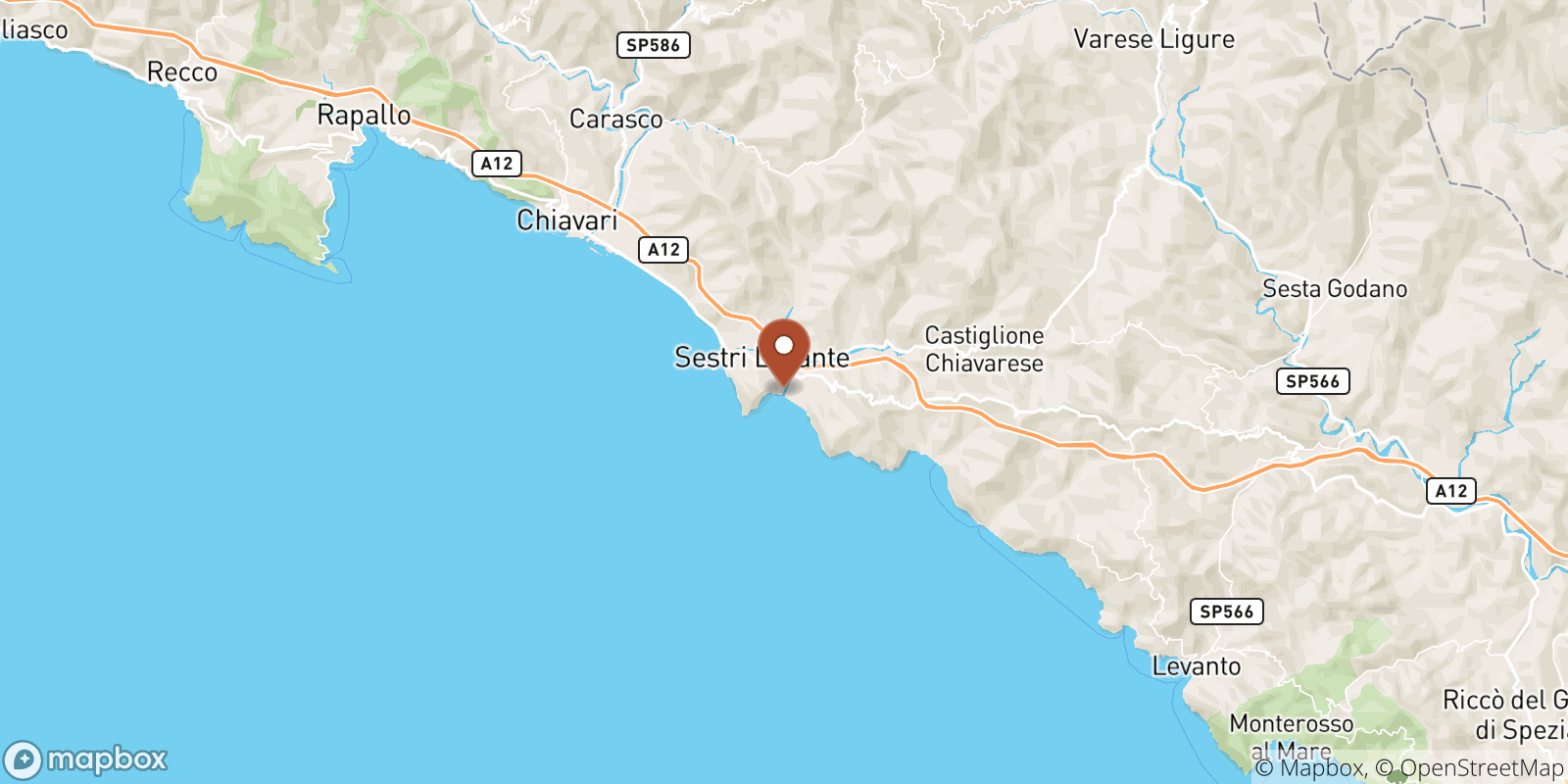 Riva Trigoso sea temperature map