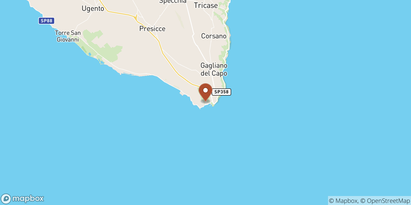 Santa Maria di Leuca sea temperature map