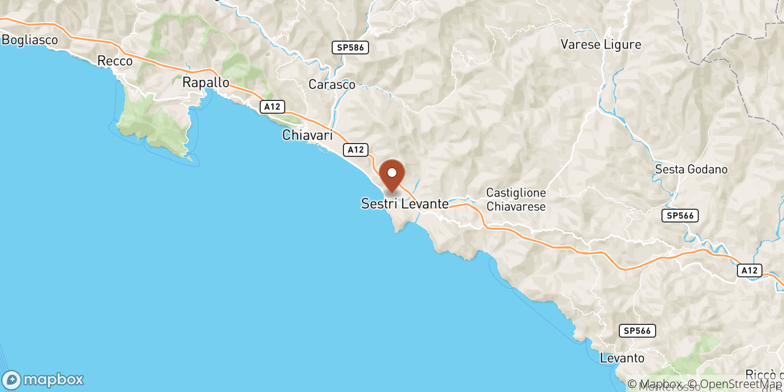 Sestri Levante sea temperature map