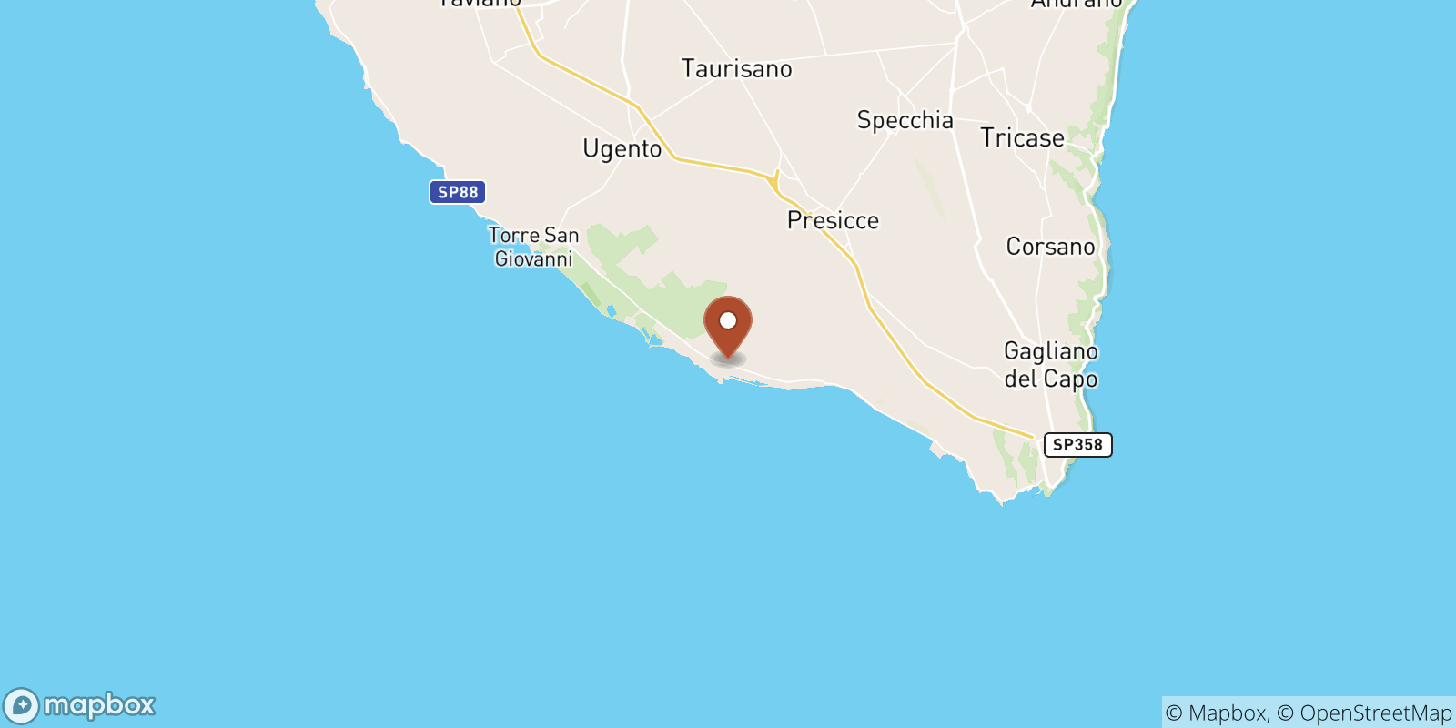 Torre Pali sea temperature map