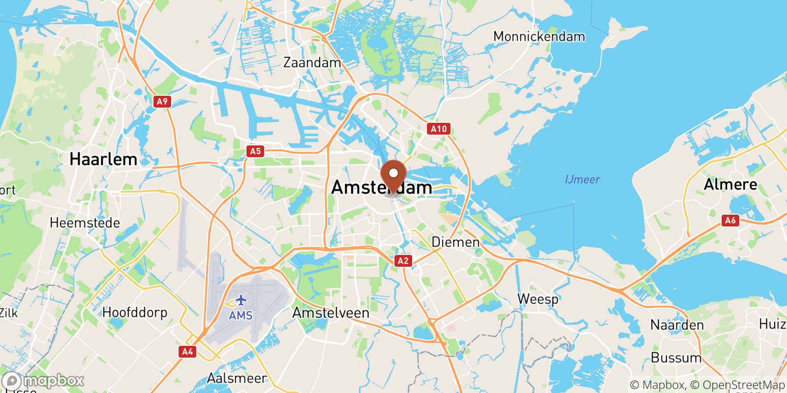 Amsterdam sea temperature map
