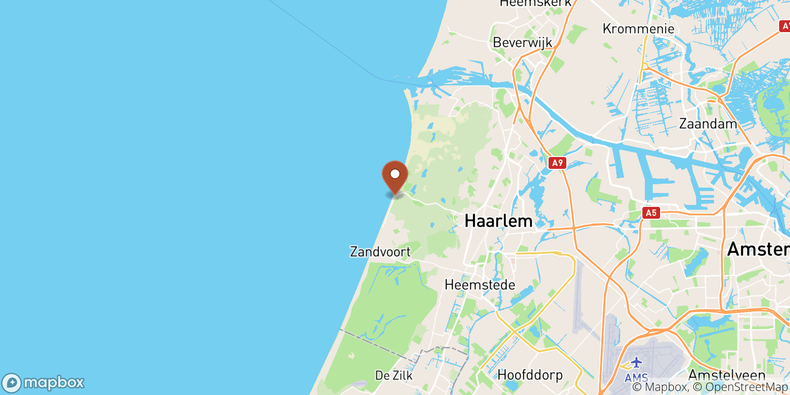 Bloemendaal aan Zee sea temperature map