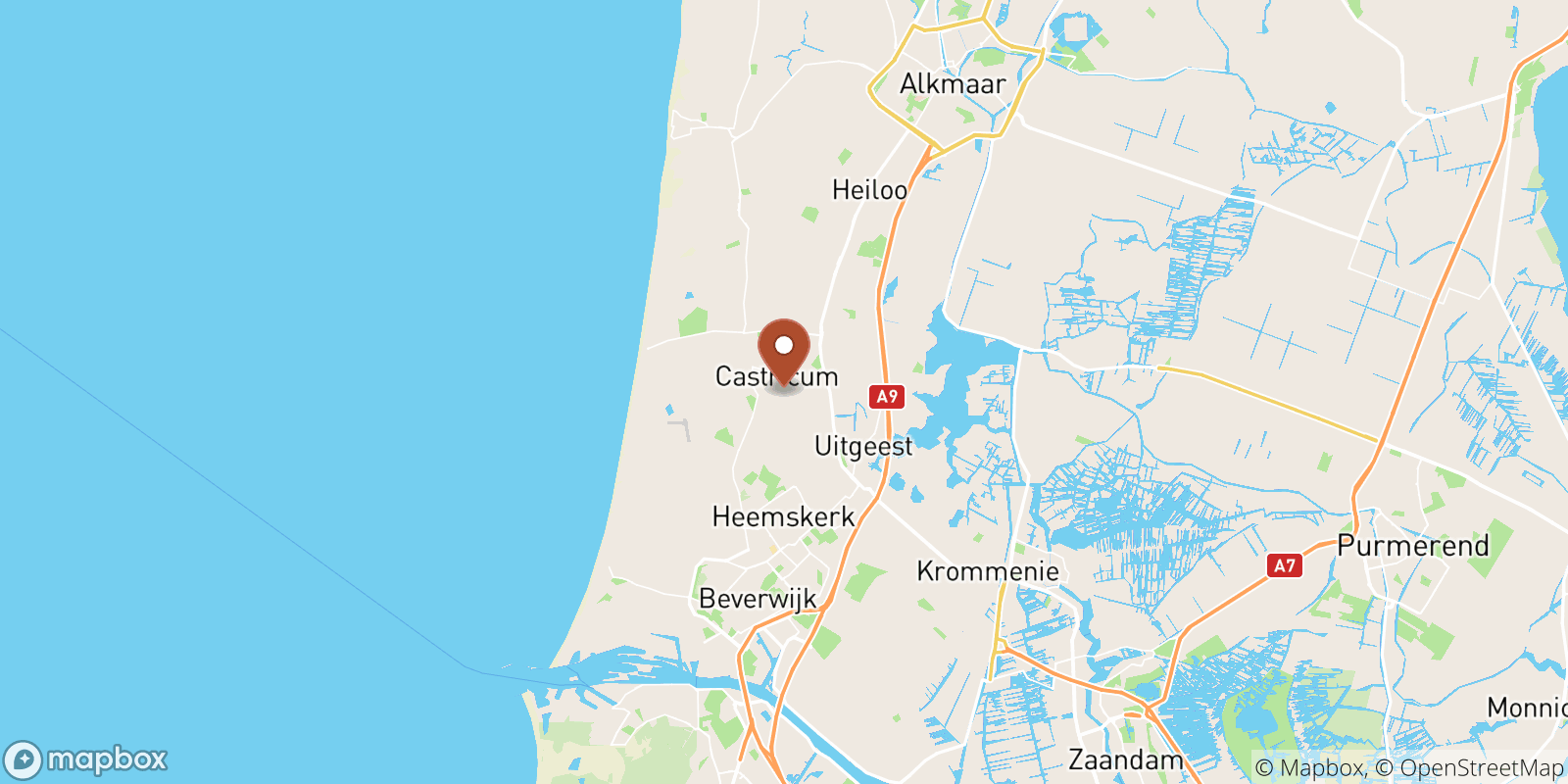 Castricum sea temperature map