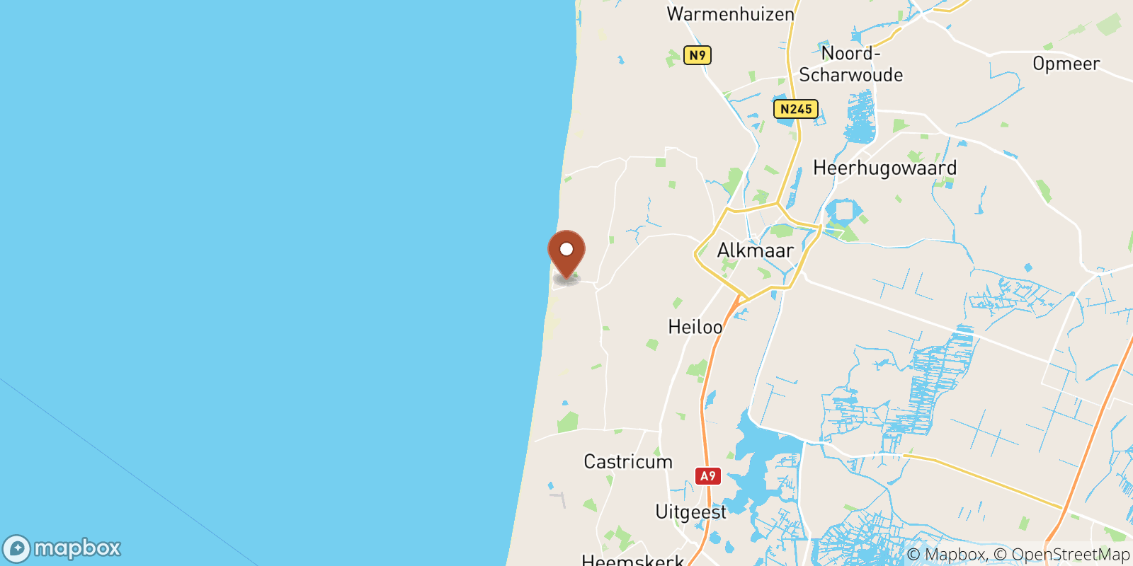 Egmond Aan Zee sea temperature map