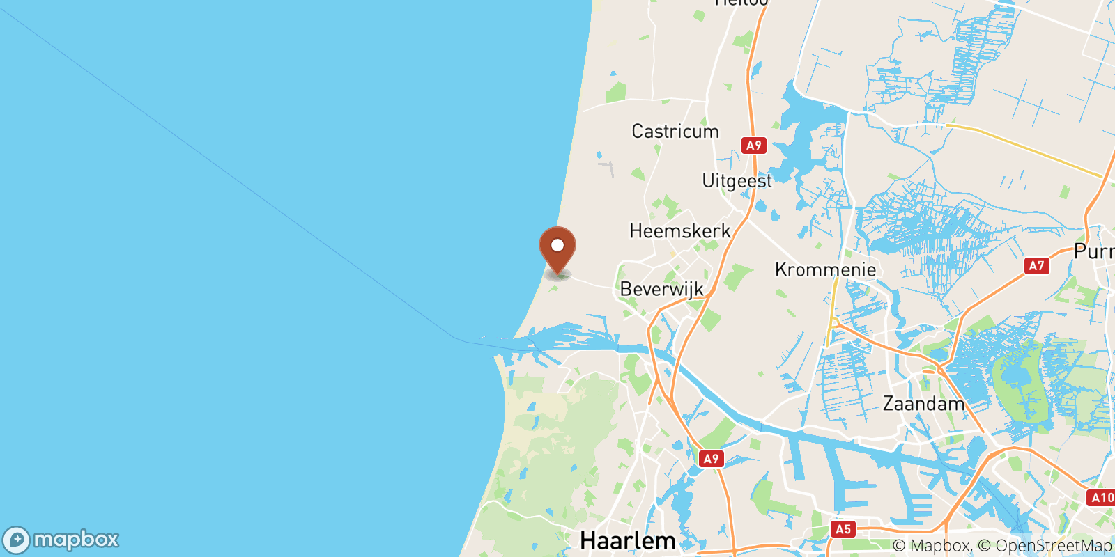 Wijk aan Zee sea temperature map