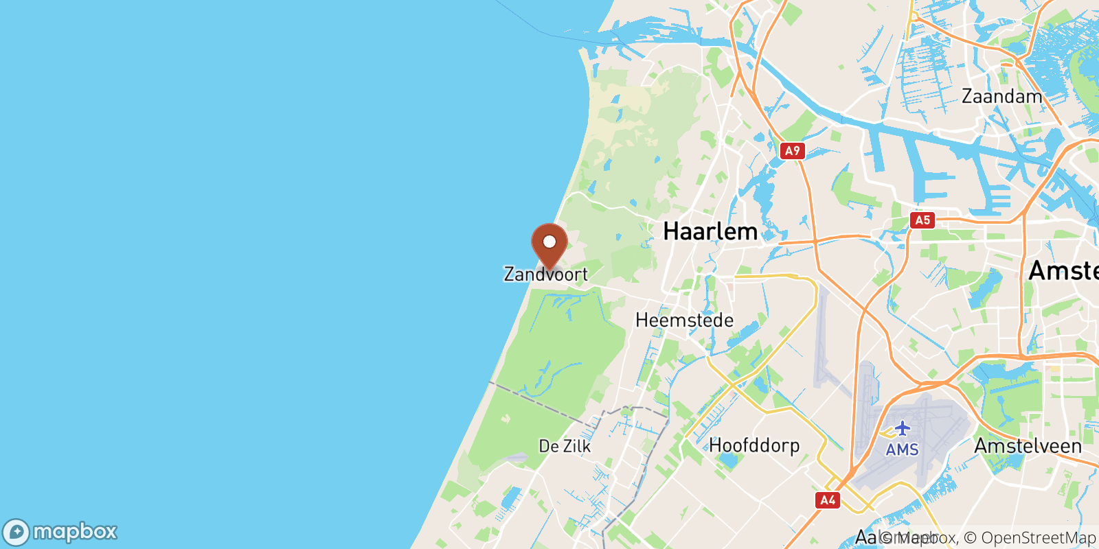 Zandvoort sea temperature map