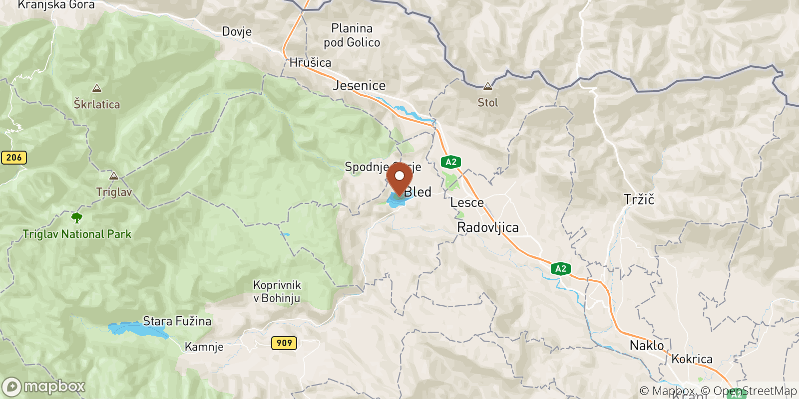 Lake Bled sea temperature map