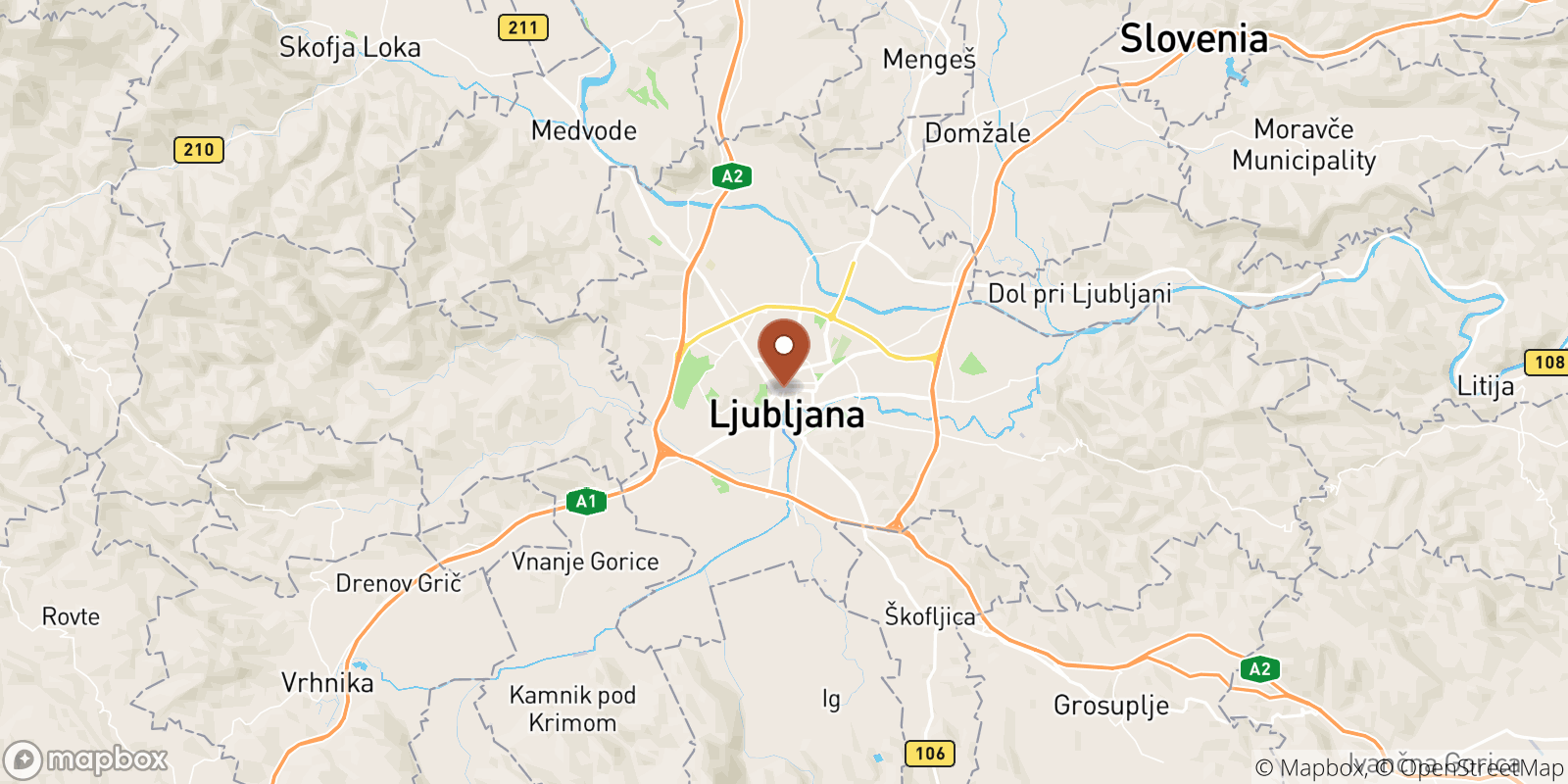 Ljubljana sea temperature map