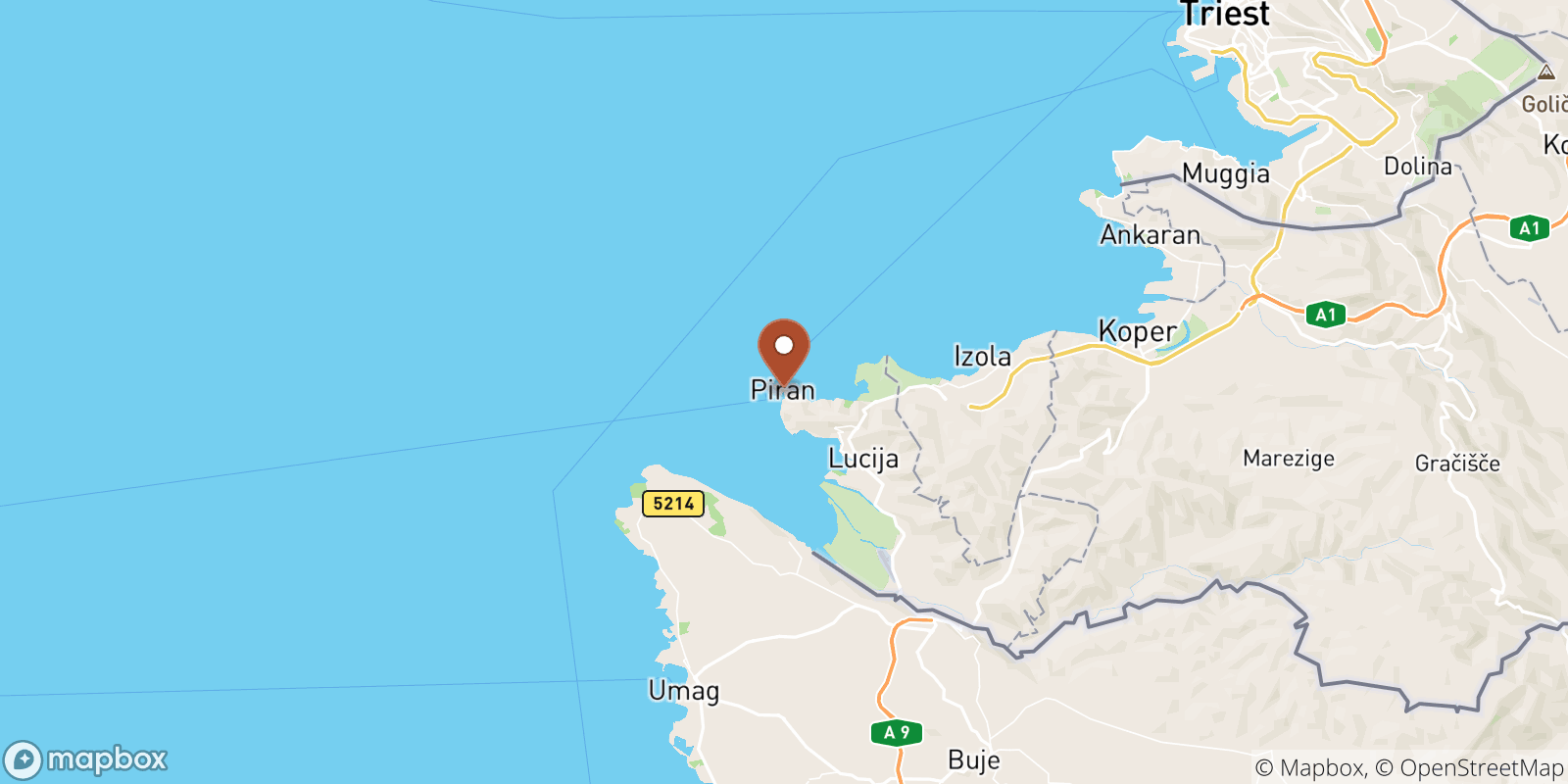 Piran sea temperature map